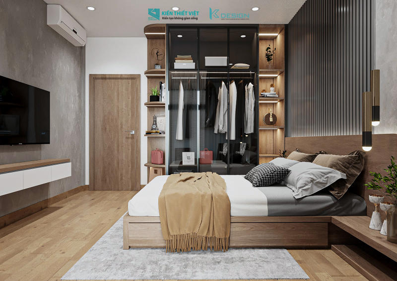 Thiết kế nội thất phong ngủ 2 nhà phố anh Tài quận 12