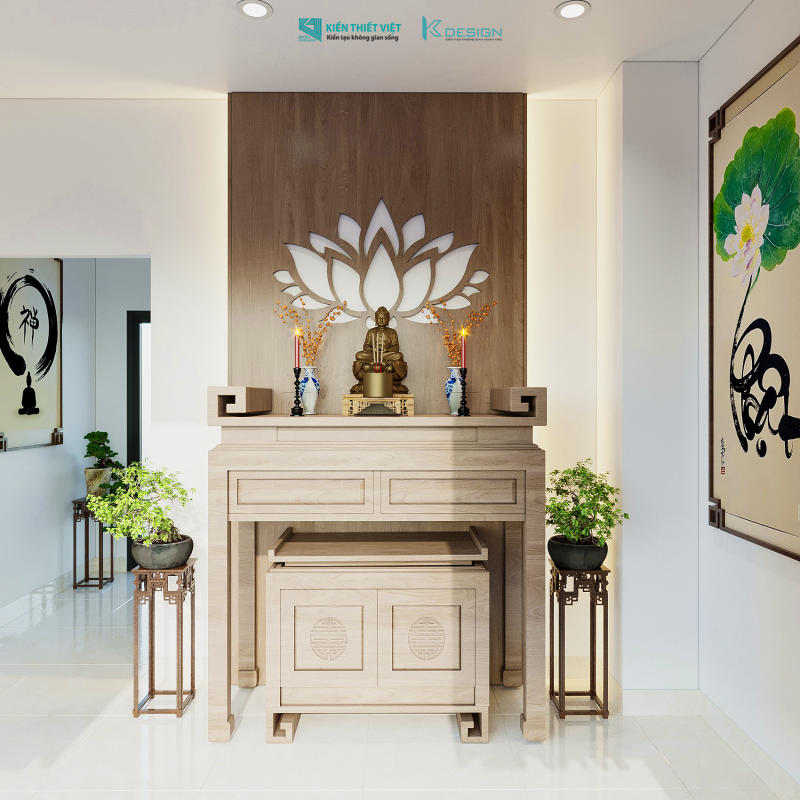 Thiết kế nội thất phong thờ nhà phố anh Tài quận 12