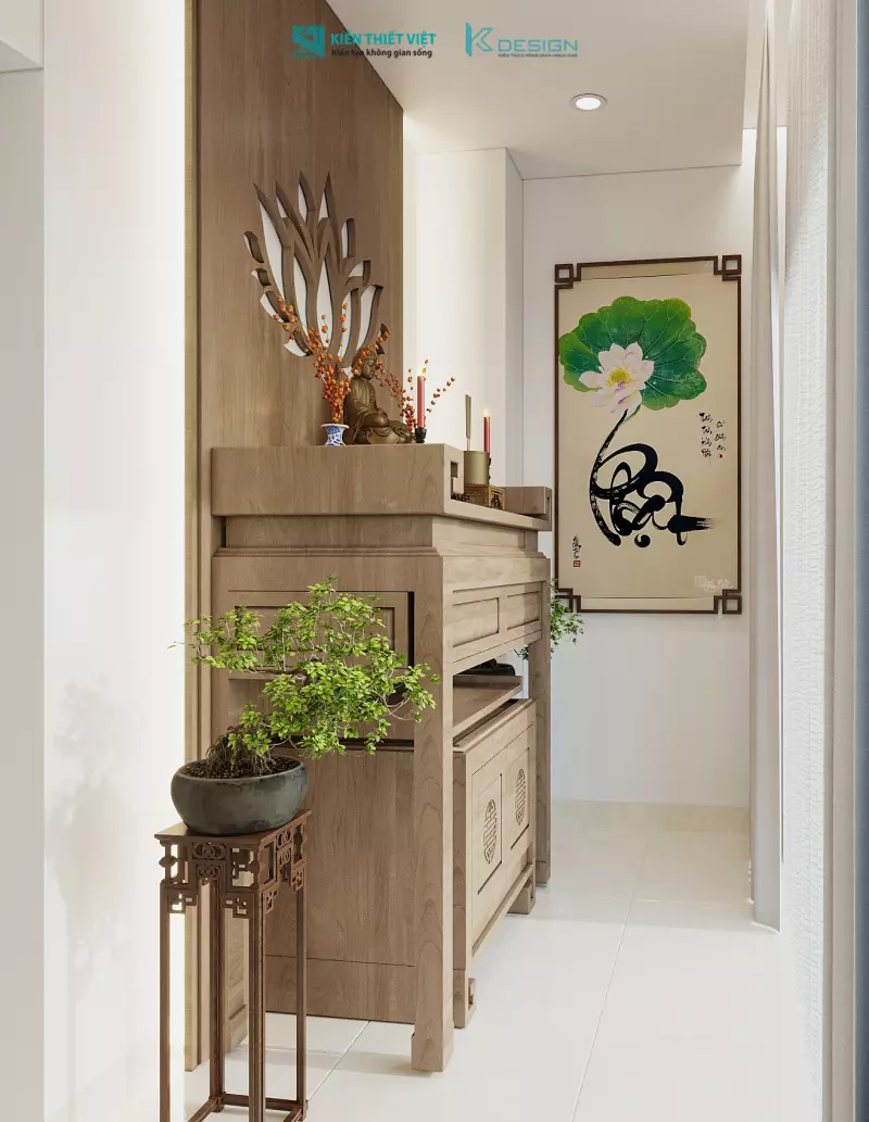 Thiết kế nội thất phong thờ nhà phố anh Tài quận 12