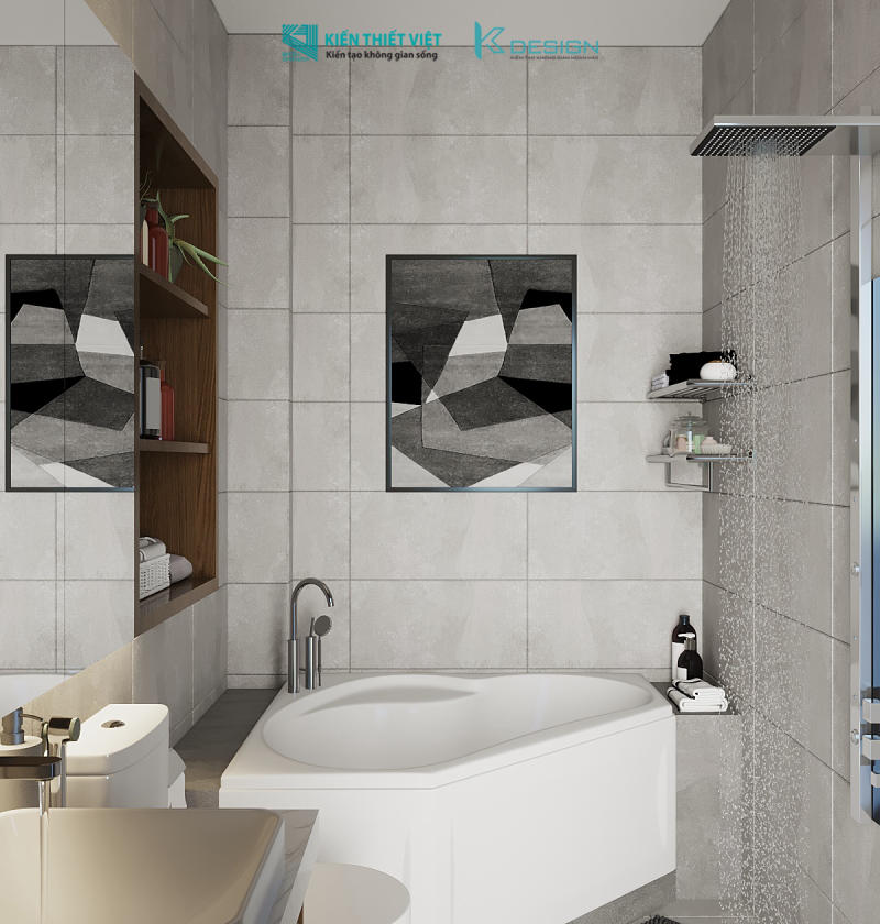 Thiết kế nội thất wc nhà phố anh Tài quận 12