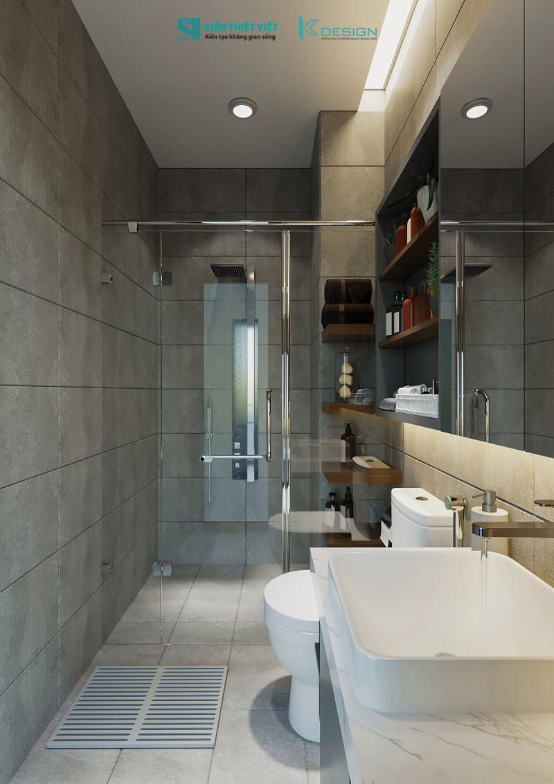 Thiết kế nội thất wc nhà phố anh Tài quận 12