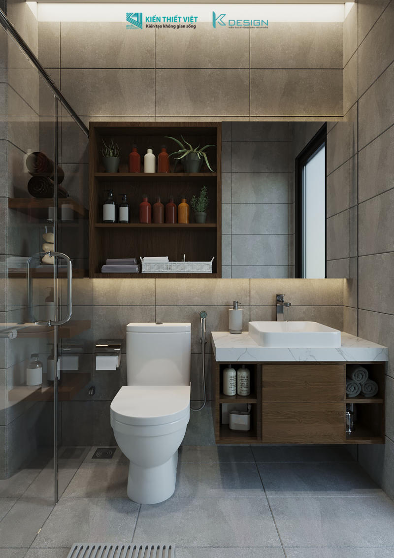 Thiết kế nội thất wc nhà phố anh Tài quận 12
