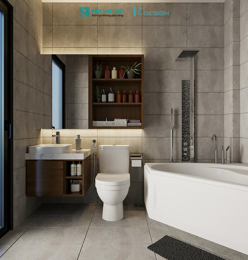 Thiết kế nội thất wc nhà phố anh Tài quận 12