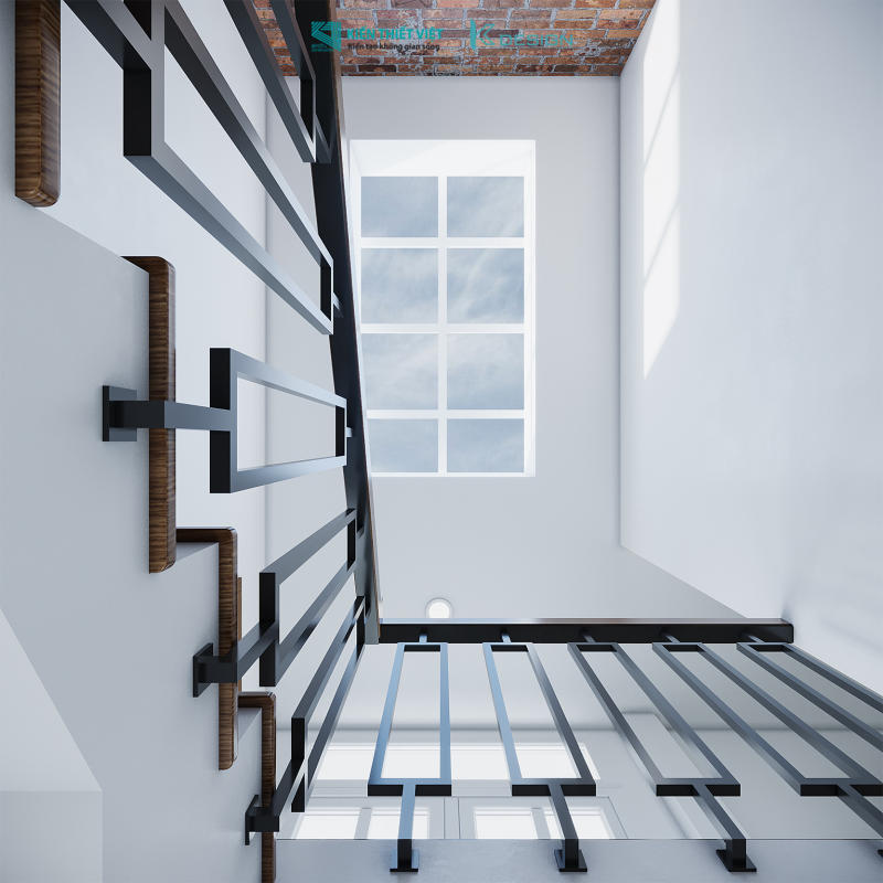 Thiết kế cầu thang nhà phố cô Hoa quận 11