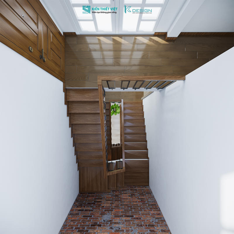 Thiết kế cầu thang nhà phố cô Hoa quận 11