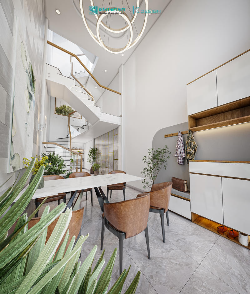 Thiết kế nội thất phòng bếp nhà phố anh Đức quận 10