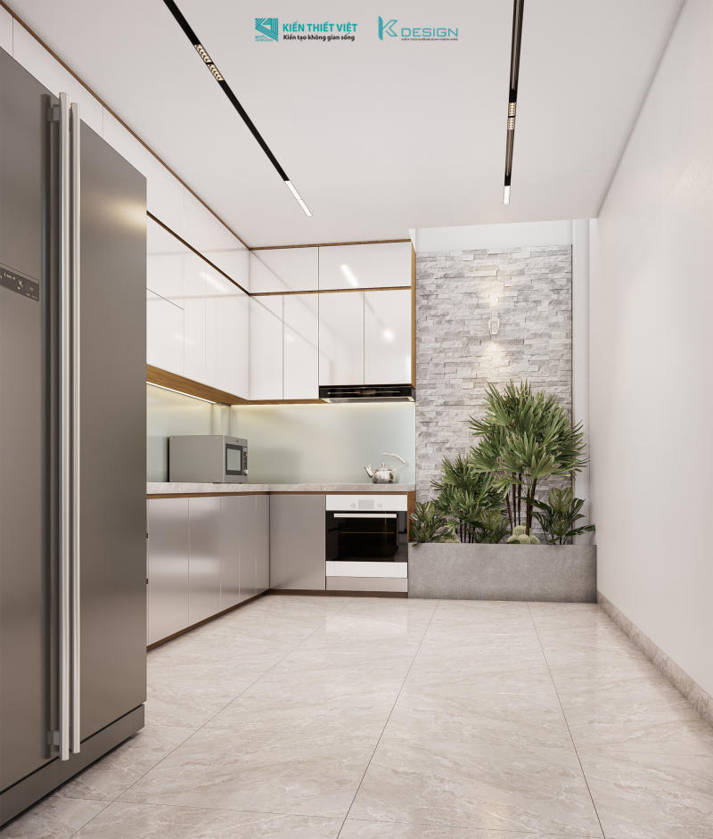 Thiết kế nội thất phòng bếp nhà phố anh Đức quận 10
