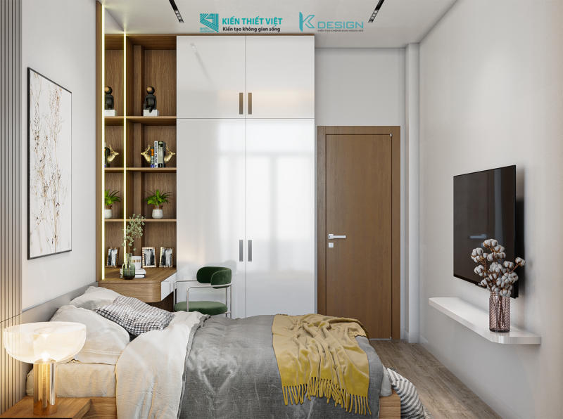 Thiết kế nội thất phòng ngủ master nhà phố anh Đức quận 10