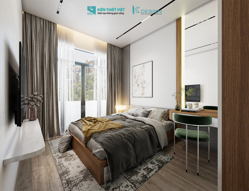 Thiết kế nội thất phòng ngủ master nhà phố anh Đức quận 10
