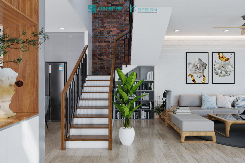 Thiết kế nội thất phòng khách nhà phố cô Hoa quận 11