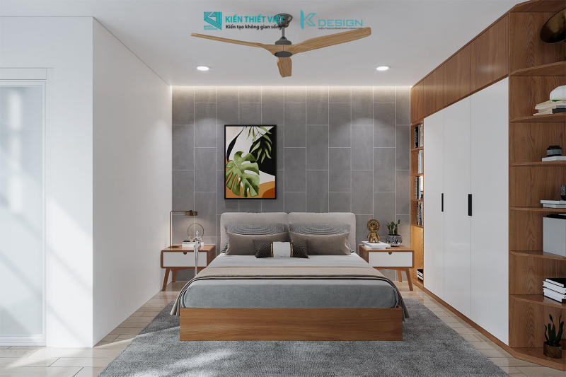 Thiết kế nội thất phòng ngủ 1 nhà phố cô Hoa quận 11
