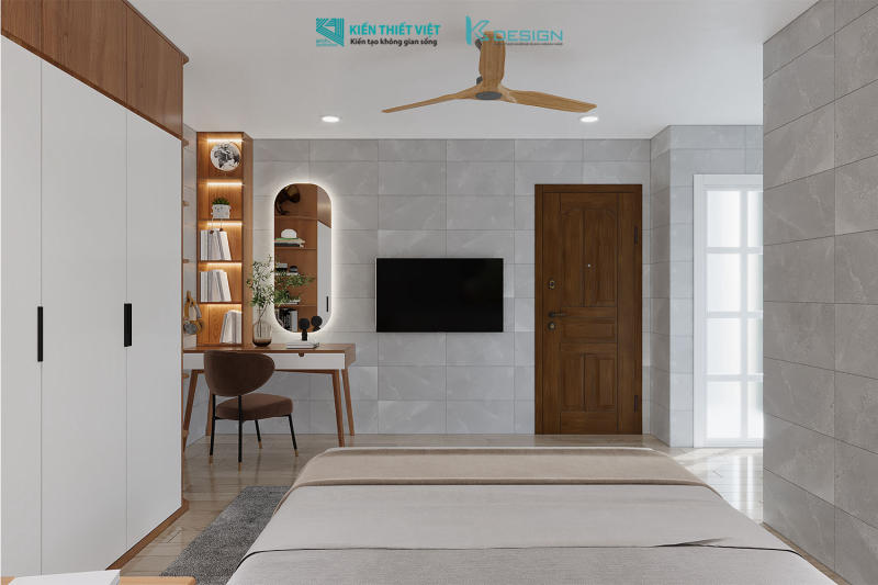 Thiết kế nội thất phòng ngủ 1 nhà phố cô Hoa quận 11