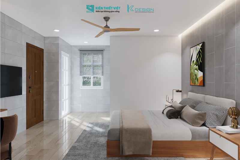 Thiết kế nội thất phòng ngủ 1 nhà phố cô Hoa quận 11