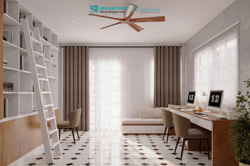 Thiết kế nội thất phòng sinh hoạt chung nhà phố cô Hoa quận 11