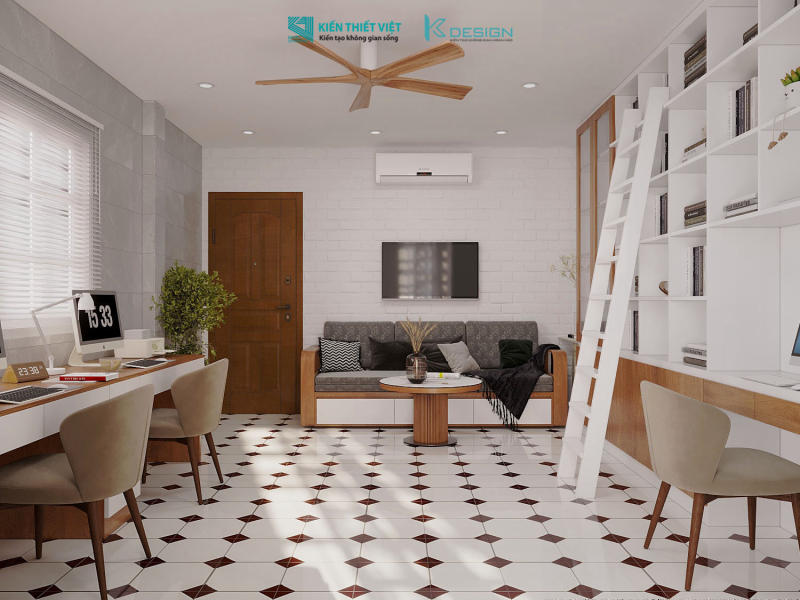 Thiết kế nội thất phòng sinh hoạt chung nhà phố cô Hoa quận 11