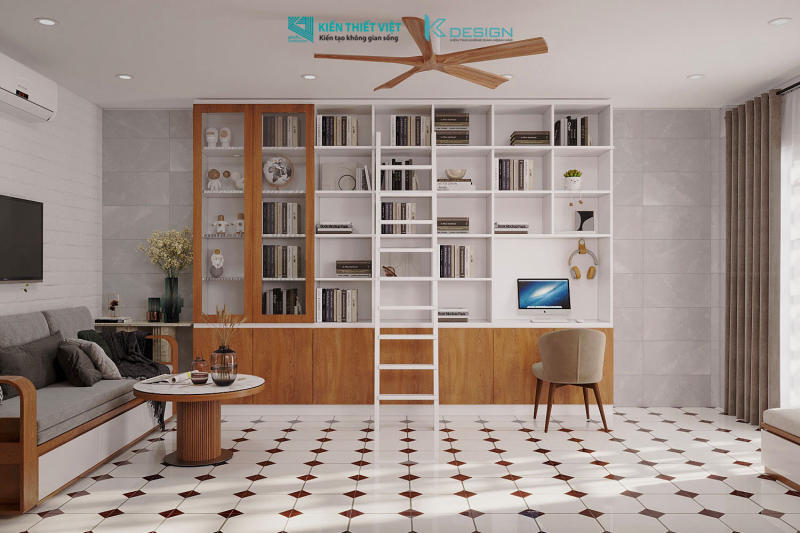 Thiết kế nội thất phòng sinh hoạt chung nhà phố cô Hoa quận 11