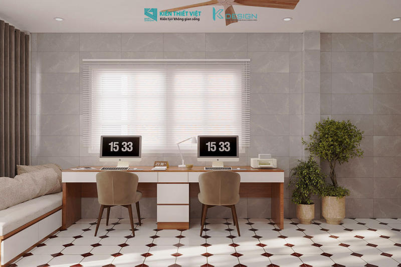 Thiết kế nội thất phòng sinh hoạt chung nhà phố cô Hoa quận 11