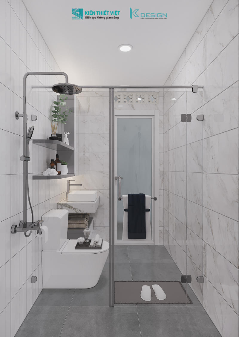 Thiết kế nội thất wc nhà phố cô Hoa quận 11