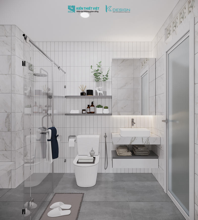 Thiết kế nội thất wc nhà phố cô Hoa quận 11