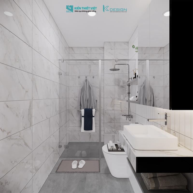 Thiết kế nội thất wc nhà phố cô Hoa quận 11