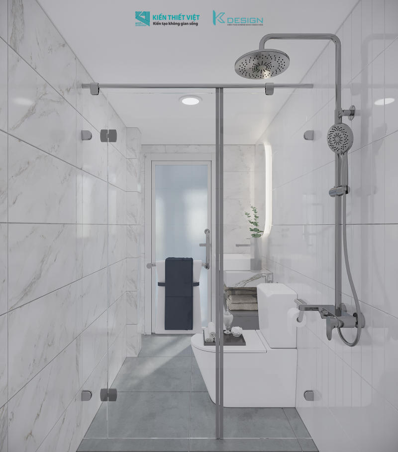 Thiết kế nội thất wc nhà phố cô Hoa quận 11