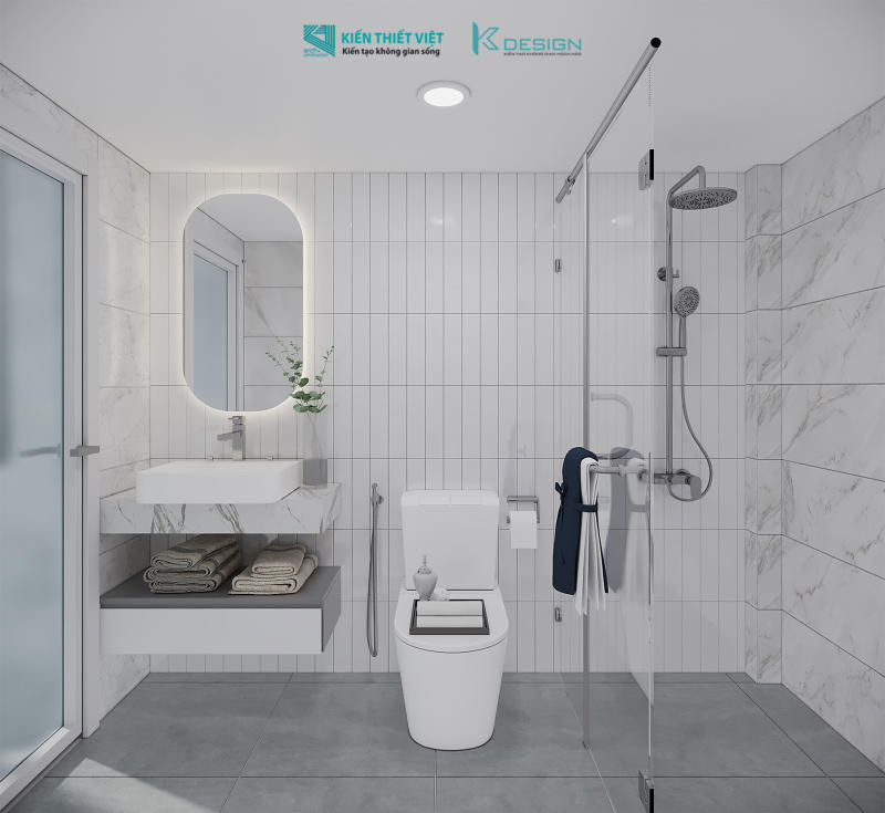 Thiết kế nội thất wc nhà phố cô Hoa quận 11