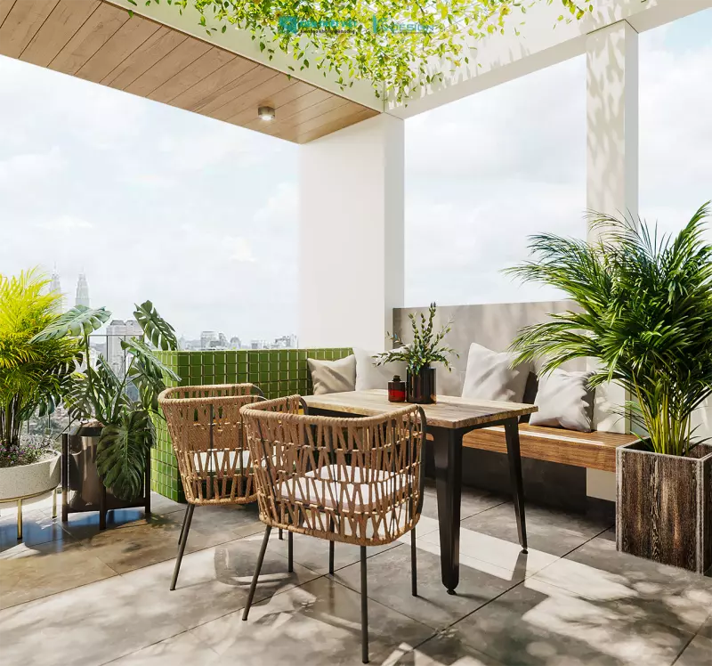 Thiết kế sân thượng nhà phố anh Tài quận 12