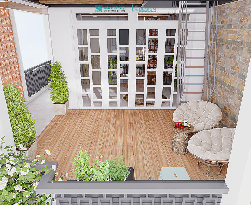 Thiết kế sân thượng nhà phố cô Hoa quận 11