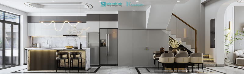 Thiết kế nội thất nhà phố hiện đại chị Thùy quận 11