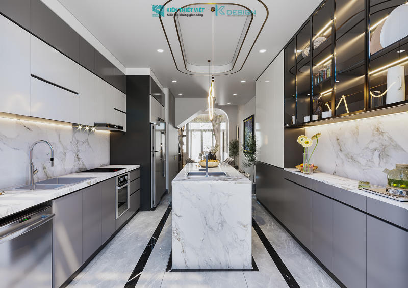 Thiết kế nội thất nhà phố hiện đại chị Thùy quận 11