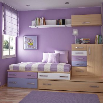 phòng ngủ tông màu tím