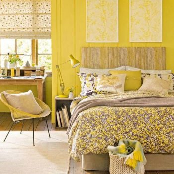 phòng ngủ tông màu vàng