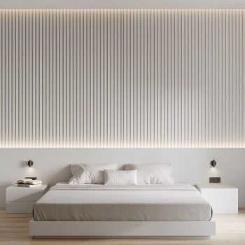 phòng ngủ màu trắng phong cách tối giản