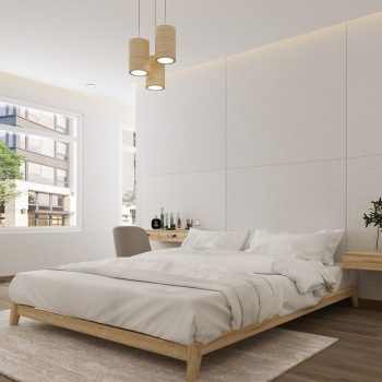 phòng ngủ màu trắng phong cách tối giản