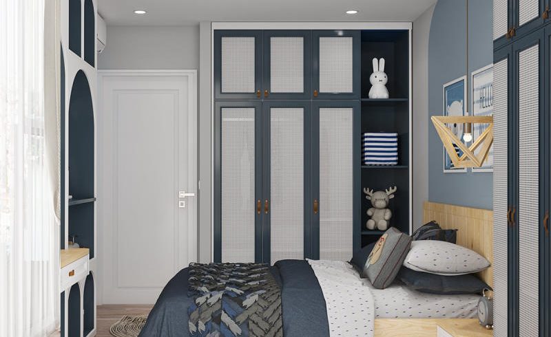 thiết kế nội thất phòng ngủ cho bé trai căn hộ eco green